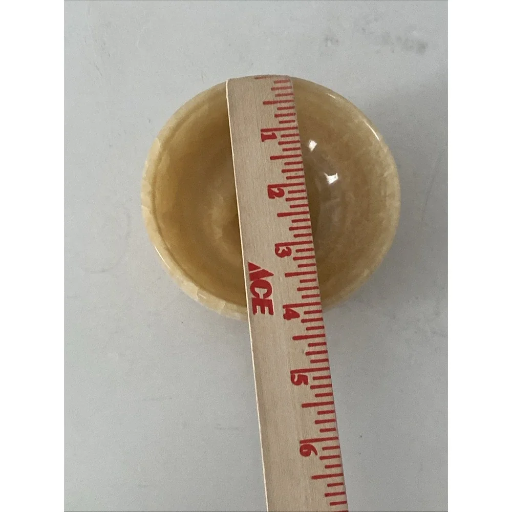 4 inch 100%Natural Chinese Yellow Jade Bowl Carved Diameter